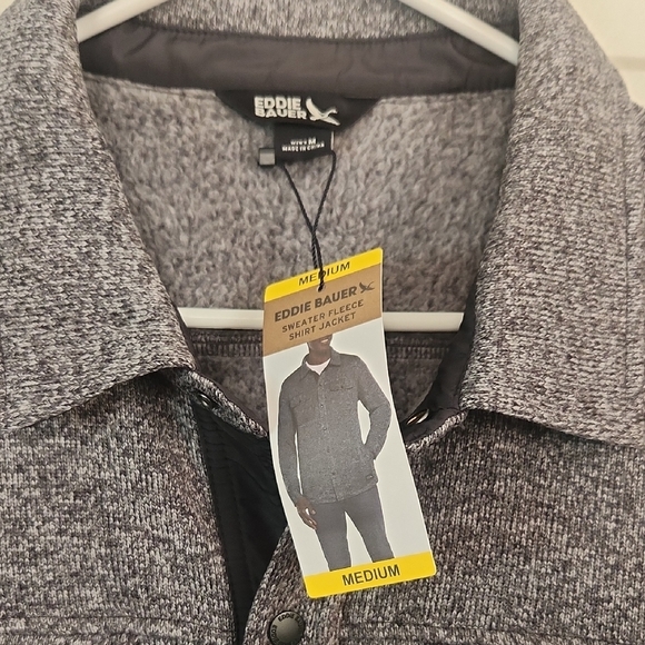 Eddie Bauer Gray Lightweight Shirt Jacket with Traditional Collar - Picture 2 of 7